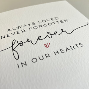 Always Loved Bereavement Greeting Card