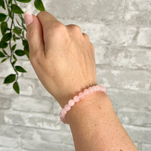 Load image into Gallery viewer, Rose Quartz Bracelet for Love. Healing Crystal, Gemstone Stacking Bracelet, 6mm Beads
