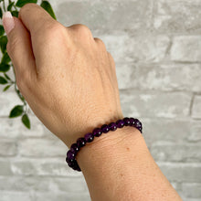 Load image into Gallery viewer, Amethyst Bracelet for Calm. Healing Crystal, Gemstone Stacking Bracelet, 6mm Beads
