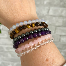 Load image into Gallery viewer, Rose Quartz Bracelet for Love. Healing Crystal, Gemstone Stacking Bracelet, 6mm Beads
