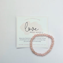 Load image into Gallery viewer, Rose Quartz Bracelet for Love. Healing Crystal, Gemstone Stacking Bracelet, 6mm Beads
