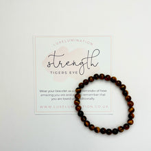 Load image into Gallery viewer, Tigers Eye Bracelet for Strength. Healing Crystal, Gemstone Stacking Bracelet, 6mm Beads
